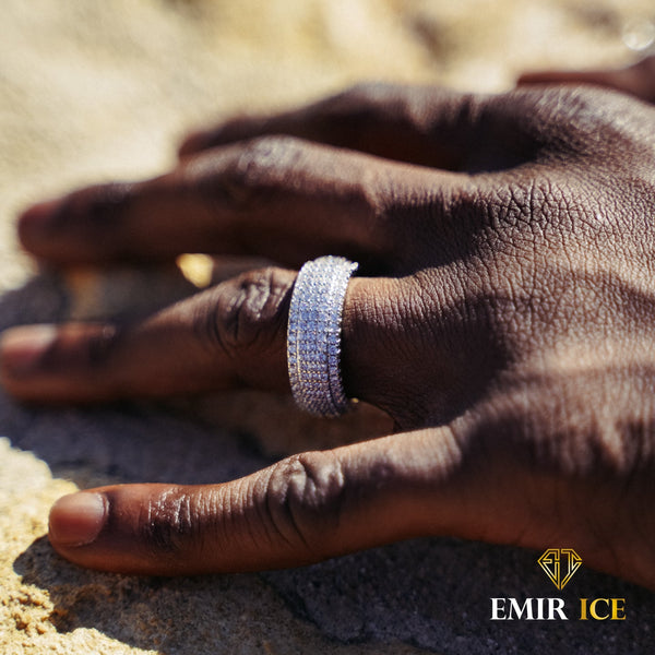 Bague Unisexe Plaqué Or Blanc 14K - Diamant Moissanite 1.25 Carat - Taille 10.5 - Neuf Sans Emballage - Style Bande