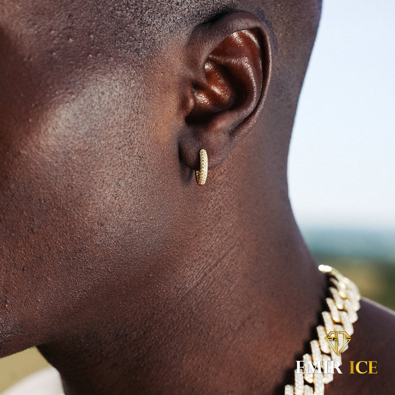 BOUCLE D'OREILLE JONC DIAMANT OR JAUNE Bijouterie Bijoux Diamant Emirice.com