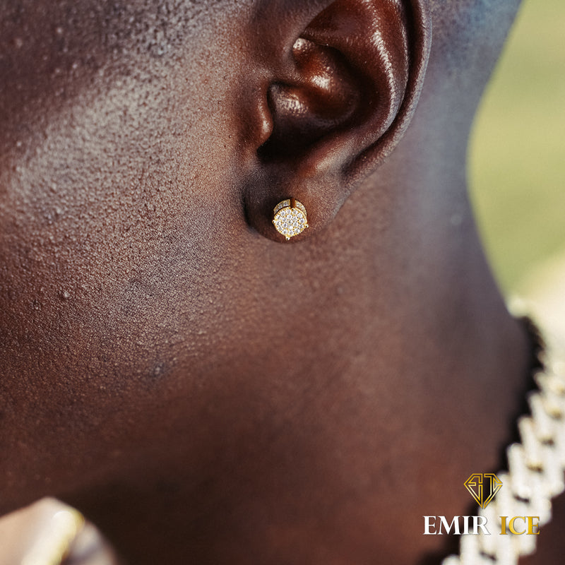 BOUCLE D'OREILLE DIAMANT ROND OR JAUNE - Emirice.com