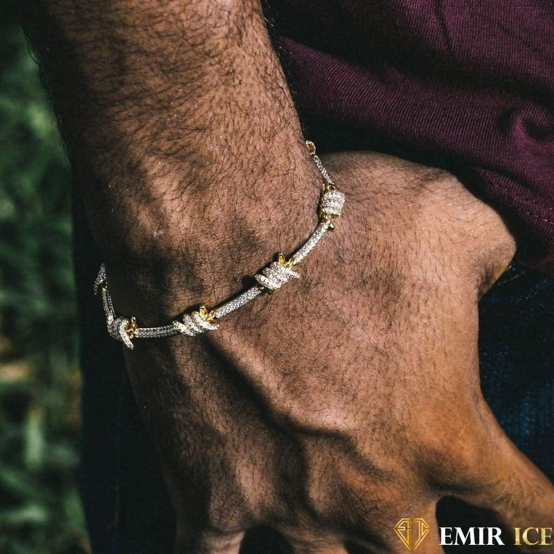 BRACELET EMIR BARBELÉ OR JAUNE Bijouterie Bijoux Diamant Emirice.com