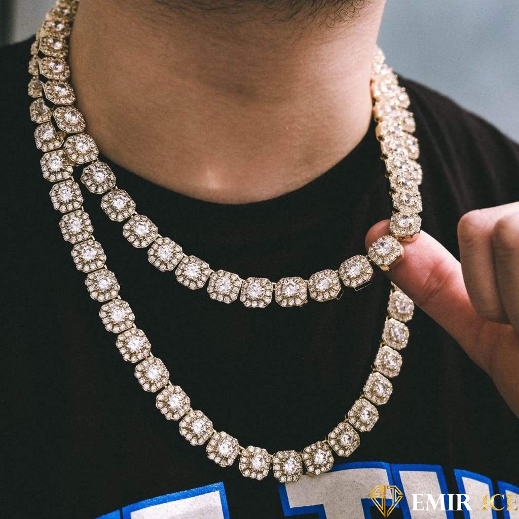 CHAINE EMIR CLUSTER TENNIS OR JAUNE - Emirice.com