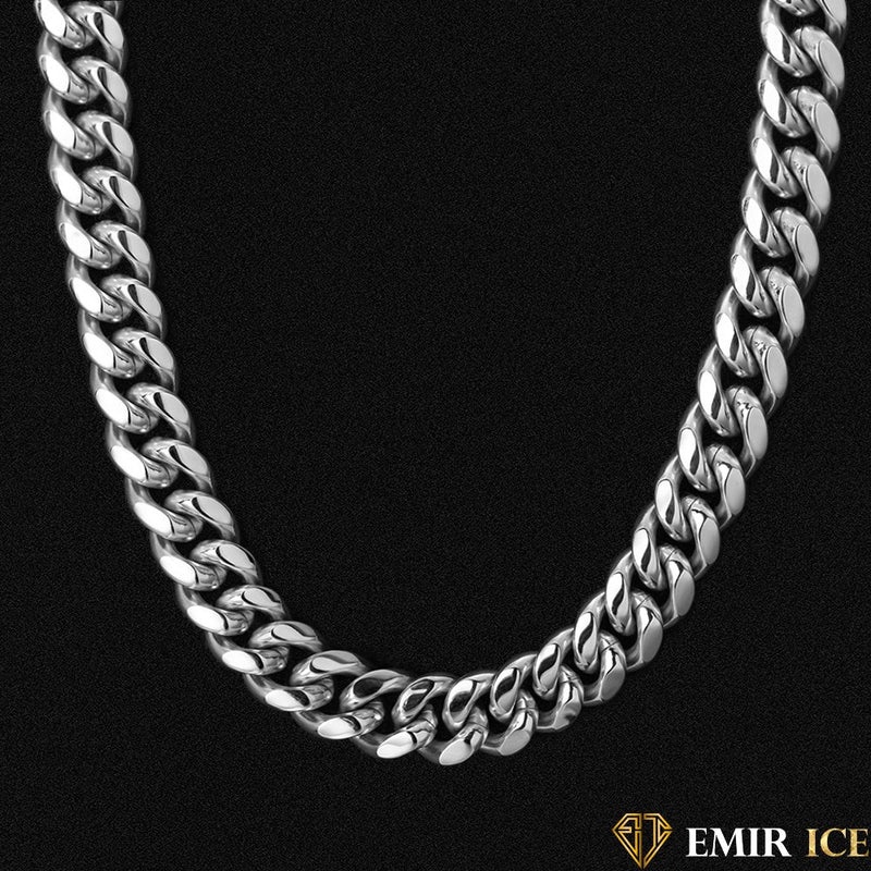 CHAINE CUBAN LINK OR BLANC - 18MM