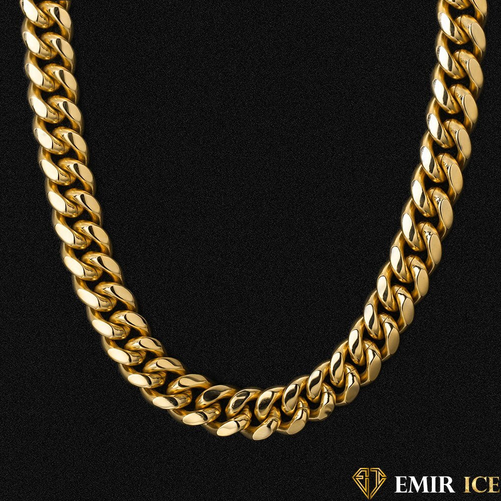 CHAINE CUBAN LINK OR JAUNE - 18MM