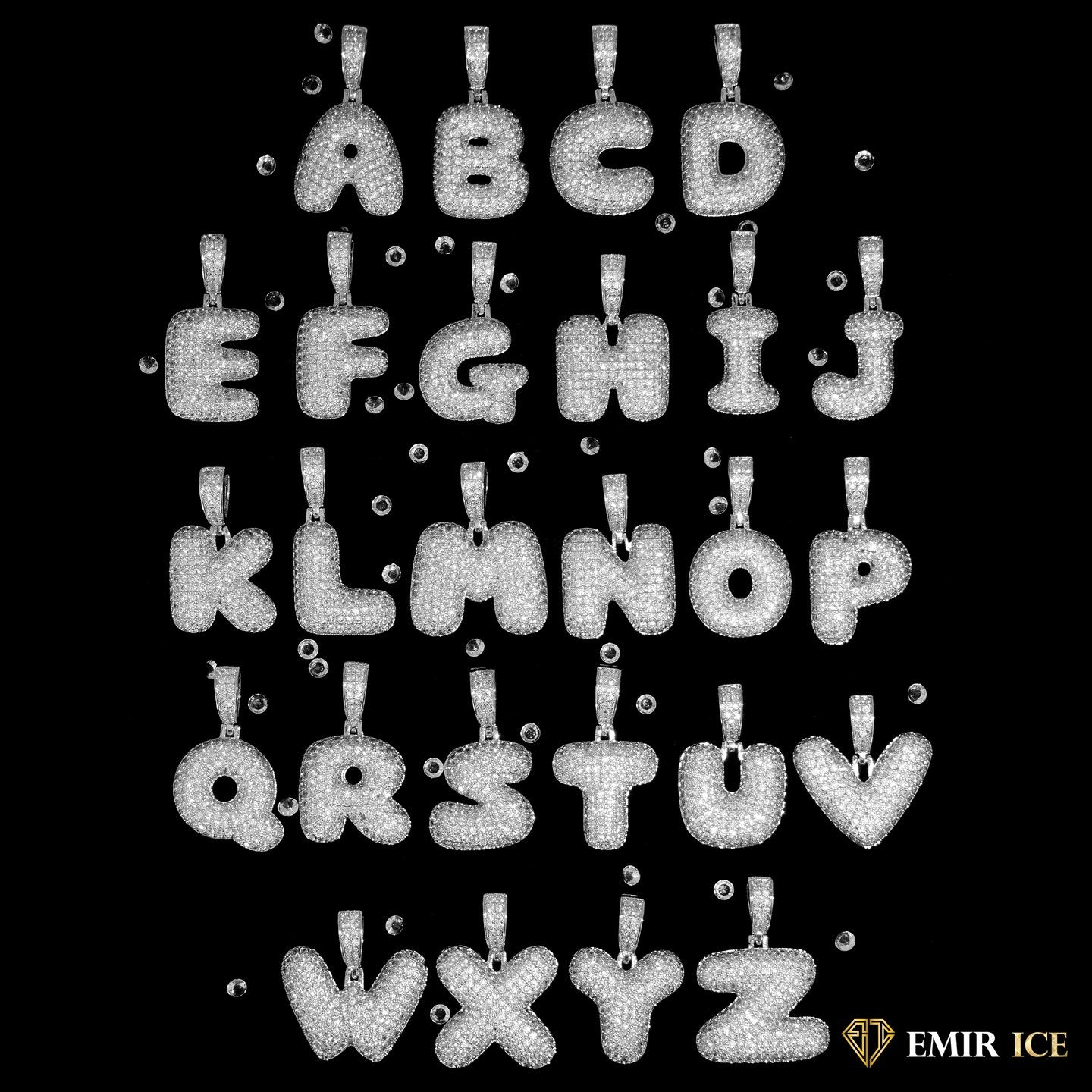 COLLIER PENDENTIF INITIALE BUBBLE - Emirice.com