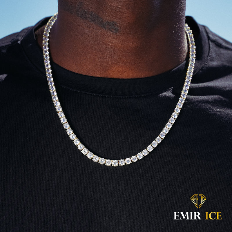 CHAINE TENNIS OR JAUNE - Emirice.com