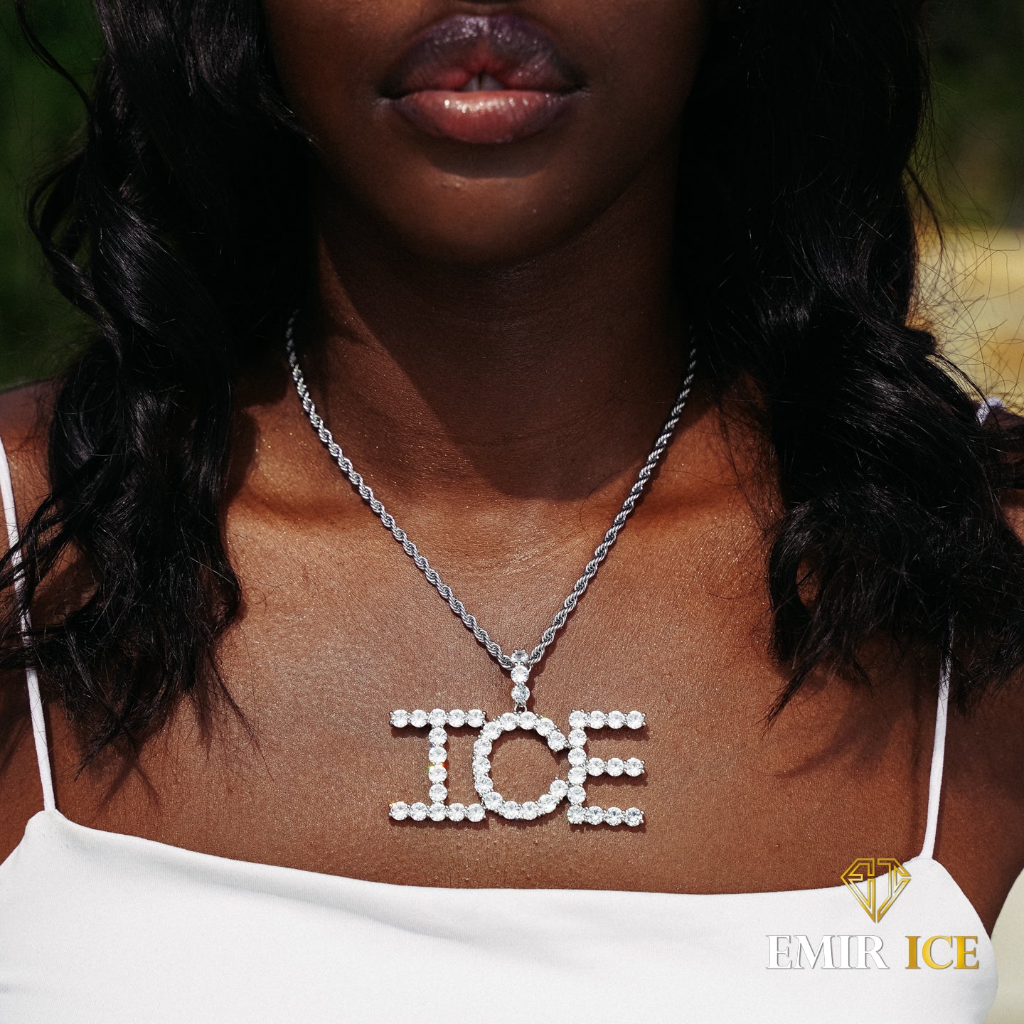 PERSONALIZED DIAMOND LETTER NECKLACE FOR WOMEN IN WHITE GOLD