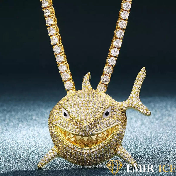 6ix9ine GOOBA Shark Pendant Necklace │ Jewelry Replica - Emir ICE