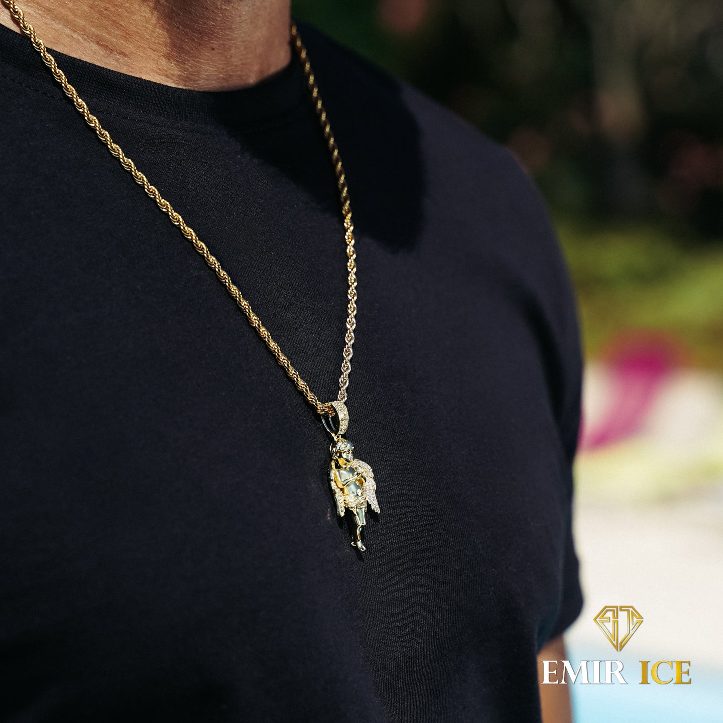 COLLIER PENDENTIF ANGE OR JAUNE - Emirice.com