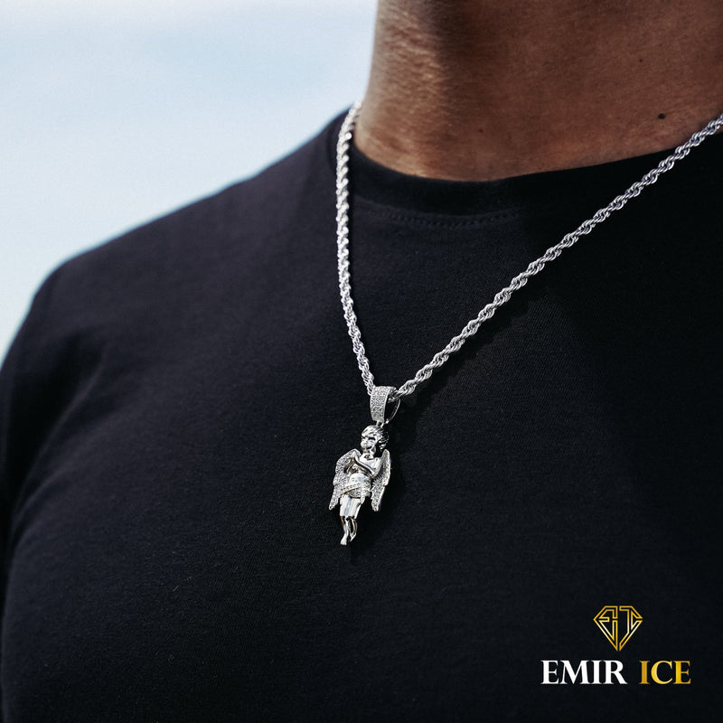 COLLIER PENDENTIF ANGE OR BLANC Bijouterie Bijoux Diamant Emirice.com