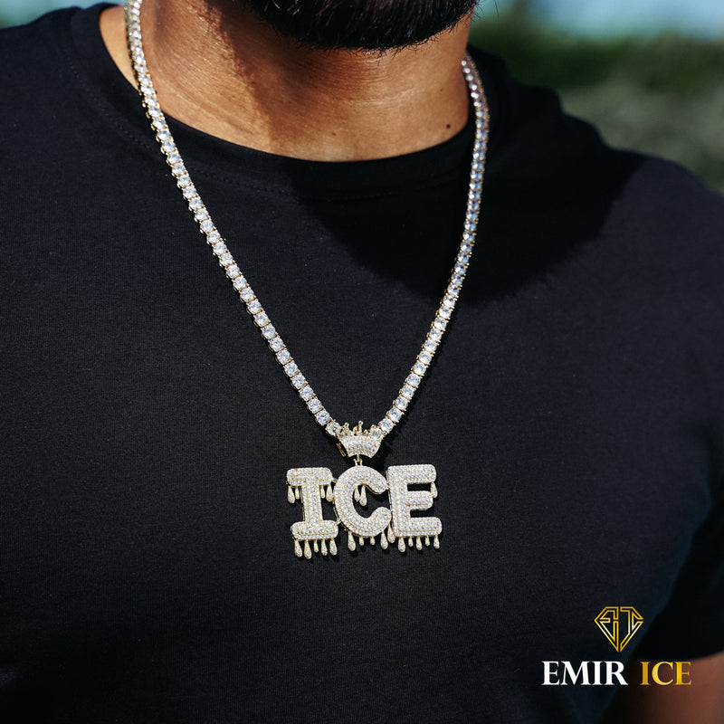 COLLIER PERSONNALISÉ PRÉNOM DIAMANT COURONNE OR JAUNE - Emirice.com
