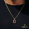 COLLIER PENDENTIF RUBIS DIAMANT OR JAUNE - Emirice.com