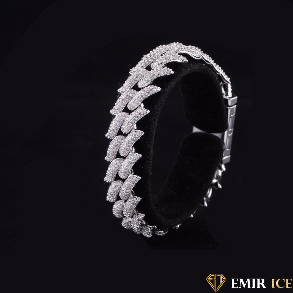 BRACELET EMIR EXTRA CUBAINE OR BLANC - 16MM - Emirice.com