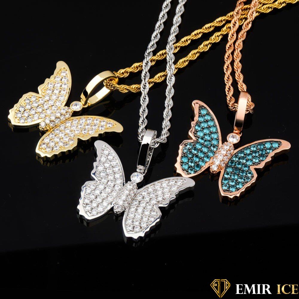 COLLIER PENDENTIF PAPILLON DIAMS - Emirice.com