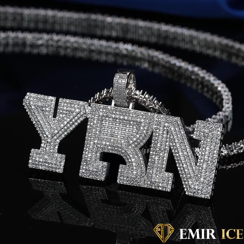 COLLIER PENDENTIF YRN OR BLANC - Emirice.com