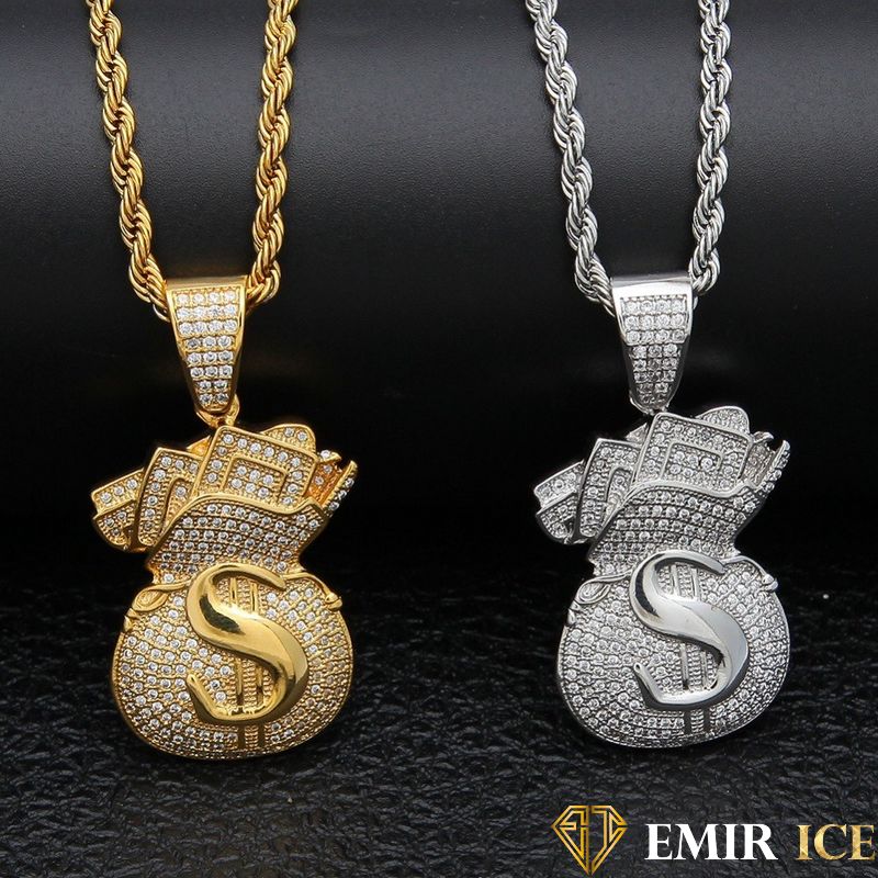 COLLIER PENDENTIF SAC D'ARGENT™ : Symbole de richesse - Emirice.com