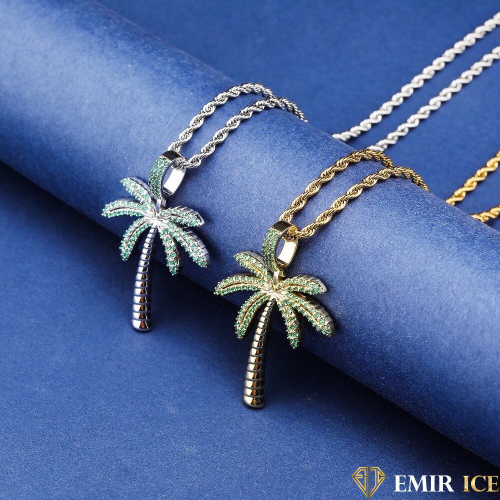 COLLIER PENDENTIF PALMIER PLAQUÉ OR - Emirice.com