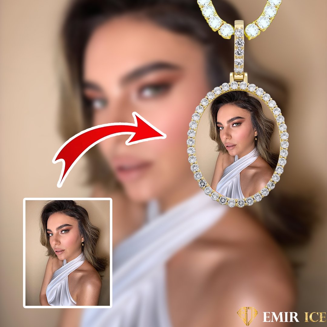 CUSTOM OVAL PHOTO HOLDER PENDANT NECKLACE