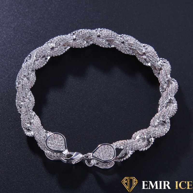 BRACELET EMIR TORSADÉ VVS OR BLANC - Emirice.com