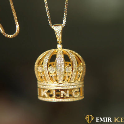 COLLIER PENDENTIF COURONNE KING - Emirice.com