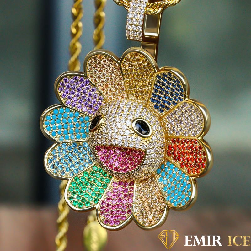 MURAKAMI FLOWER EMOJI ROTATING SPINNER PENDANT - Main Image