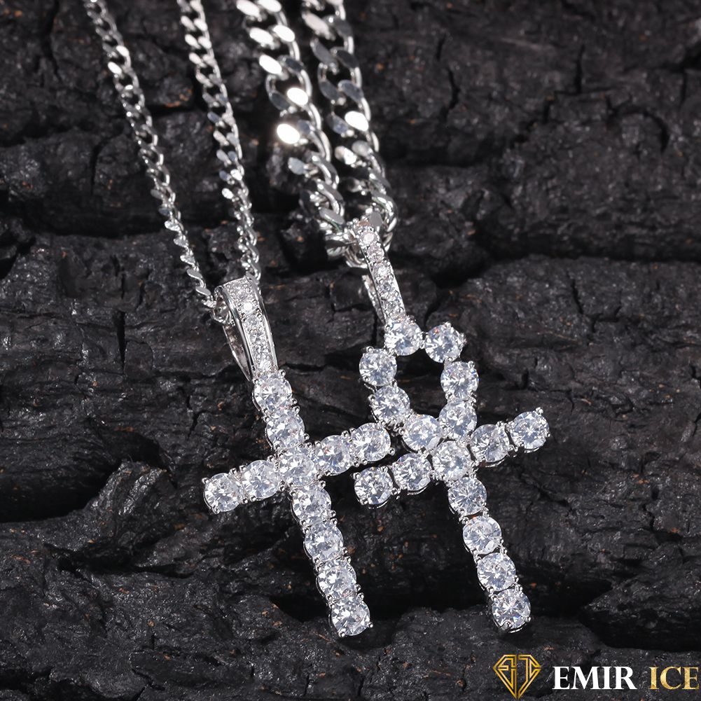 SET DE PENDENTIF CROIX OR BLANC - Emirice.com