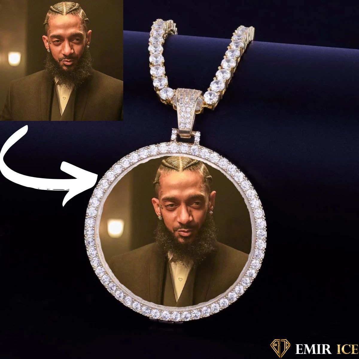 COLLIER PENDENTIF PORTE-PHOTO EN DIAMANT - Emirice.com