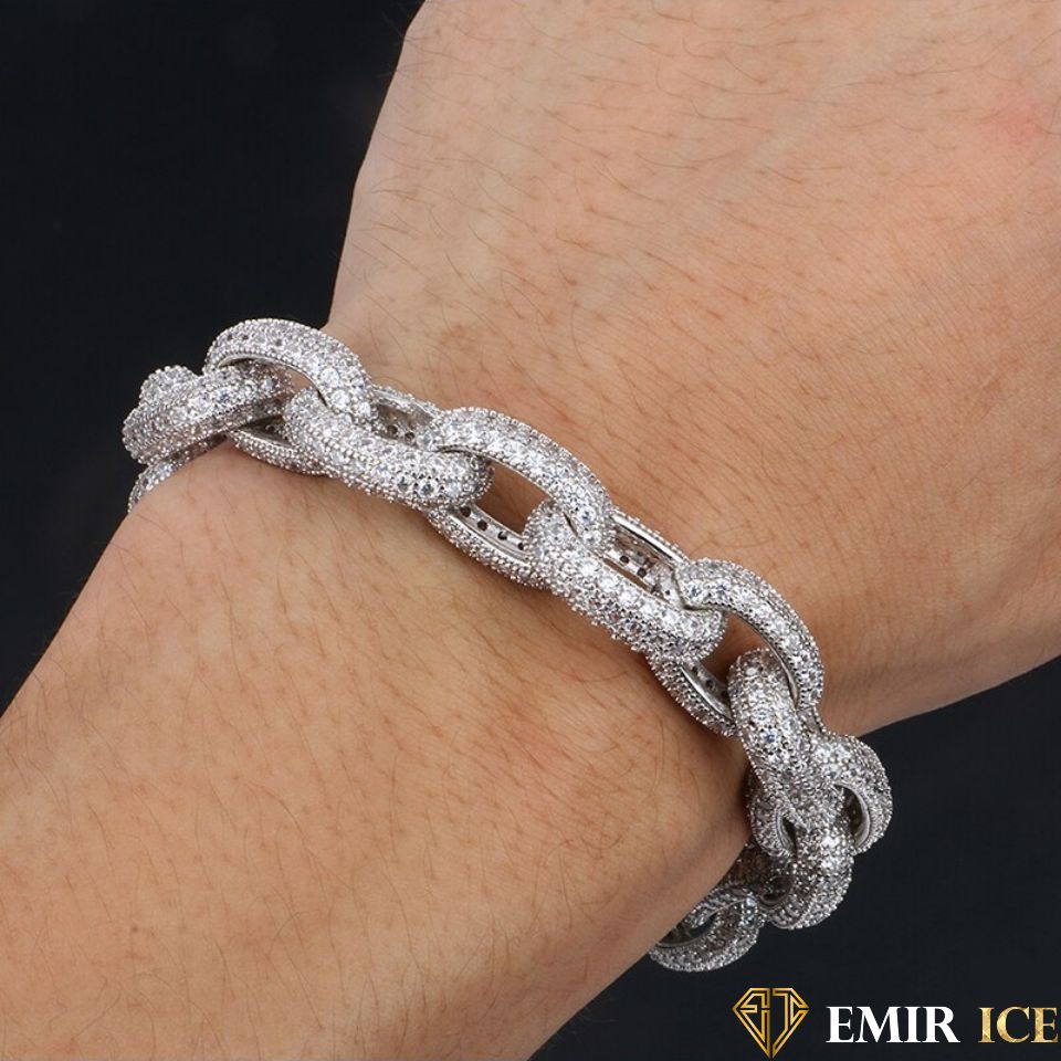 BRACELET EMIR FORÇAT OR BLANC - Emirice.com