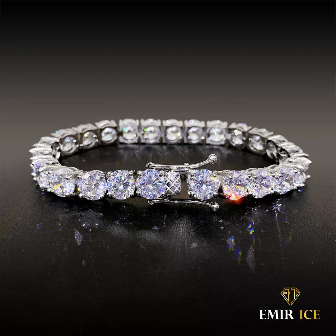 Bracelet tennis de créateur en argent sterling avec zirconia cubique taille bagu