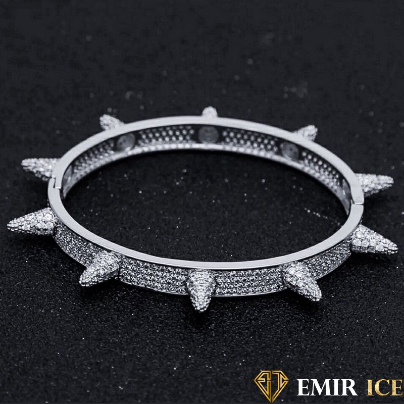 BRACELET EMIR SPIKE OR BLANC - Emirice.com