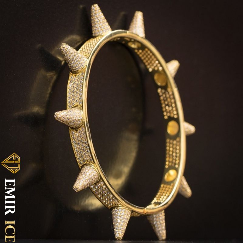 BRACELET EMIR SPIKE OR JAUNE - Emirice.com